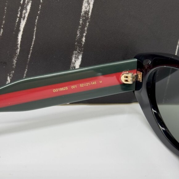 NEW GG1862S 001 GUCCI CAT EYE BLACK WOMEN GUCCI SUNGLASSES - Picture 9 of 11